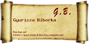 Gyuricza Bíborka névjegykártya