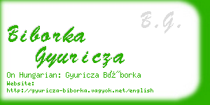 biborka gyuricza business card